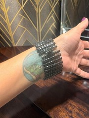GRAZIANO Sparkling Ice Rhinestone Chain Link Wide Bracelet