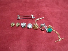 Lot of 2 Collar pins 7 Tie Pins Crosses ANS Child NAF Shield Delta N A Aviation