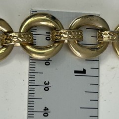 Vintage Erwin Pearl Modernist Deco Gold Tone Heavy Link Necklace 18″ Long READ