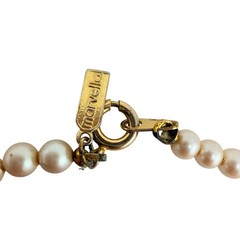 Vintage Marvella 1950s 1960s Cream Faux Pearls Graduated Beads 23″ Necklace