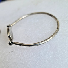 Monogram KBV Vintage Hinged Bangle Bracelet Signed Judith Jack 6 3/4″