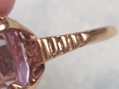 VTG/ATQ ELEGANT 10K SOLID YELLOW GOLD LARGE LILAC AMETHYST RING SZ 6