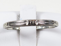 Antique Art Deco Mfg L 18KW Wedding Band Ring Size 7 UK-N1/2 width 2.13 MM 1920s