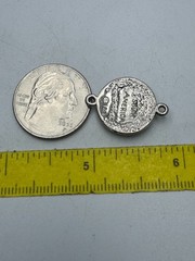 Silver Tone Southwest Style Blue Stone Inlay Connector Charm