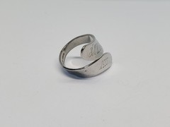 Vintage Antique Nickel Silver Wrap Ring Engraved Louise 1917 Sz 6