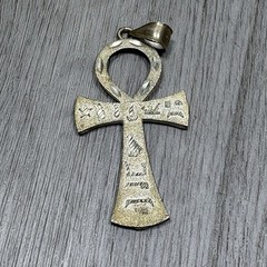 Vintage 925 Sterling Silver Egyptian Ankh Cross Pendant 2.5 Inches 10 Grams