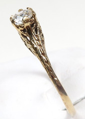 Antique Art Deco Old European Diamond Engagement 18KW Ring Sz 6.75 UK-N EGL USA