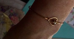 Minimalist Bracelet, Heart Bracelet, Cultured Pearl, Rose Bracelet, Minimal B179