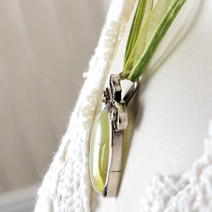 Vintage Prehnite Peridot Statement Pendant 925 Sterling Silver Large Boho 25g