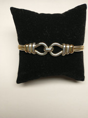 Leonore Doskow Sterling and 14kt Gold Bracelet ~ 6.5″