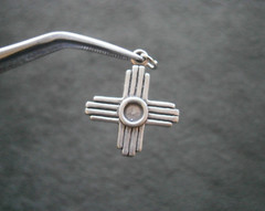 Zia Sun New Mexico Pueblo People Vintage Sterling Silver Charm Pendant 2.0g