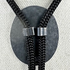 Stunning Vintage Silver Tone Buffalo Skull Western Bolo Tie