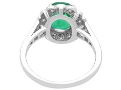Antique 1.87Ct Zambian Emerald and 0.68Ct Diamond Platinum Dress Ring Circa 1935