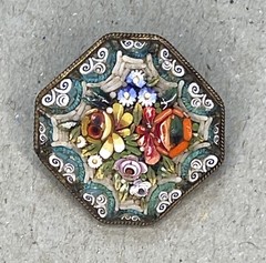 Vintage Brooch Pin Japan Japanese flower with Dangles W/Extra Pin