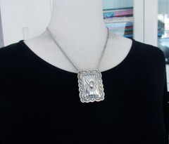 UNISEX NAVAJO STERLING NECKLACE MONEY CLIP PENDANT, 2 INCHES PEND, 18 INCH CHAIN