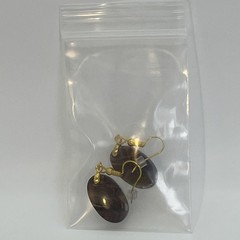 Dramatic Banded Red Lace Agate Earrings Gold-Plated French Wire Natural Gemstone