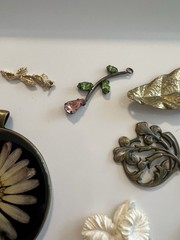Pendant Charm Lot Resin, Metal, Enamel Flowers Leaves Jewelry Gold & Silver Tone
