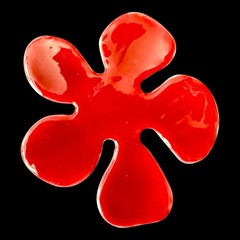 Enamel Flower Brooch Pilgrim Red Pop Art Abstract Flower Pin Vintage Denmark