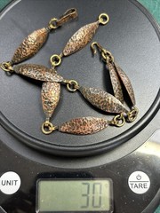 Vintage Maya Mexico Men Or Women’s Hammered Copper Bracelet 8.5”large Wrist 30 g