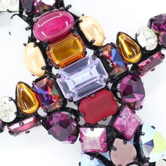 Hanna Bernhard, Haute Couture, Decorative Cross Necklace in Purple/Black