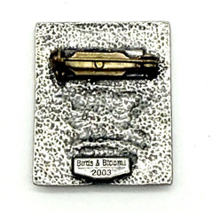Vintage Birds and Blooms Sunflower Seeds Pewter Brooch Pin Badge Lapel Gardening
