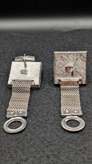 Di Gino Designer High End Retro 40’s Rhinestones Wrap Around Mesh Cufflinks