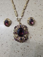 West Germany Vintage Brooch and Earrings Set