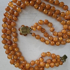 Vintage Necklace Lot of 4 1960s Mod, Japan White Confetti, Orange Hong Kong