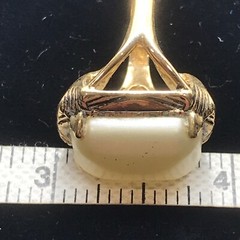 Vintage 18K HGE Gold Plated Bold Look Faux Pearl Ring varied sizes