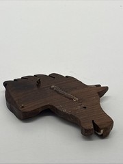 1940s World War 11 Hand Carved Horse Brooch Red Mill Equestrian Western Folk Art