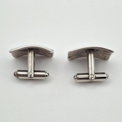 Vintage Native American 925 Sterling Silver Stamped Cloud Bullet Back Cuff Links