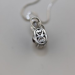 Handbag Locket Amethyst Gemstone Pendant Necklace Sterling Silver