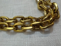 Vintage Goldette Gold Tone Large Swivel Locket Pendant Necklace Heavy Book Chain