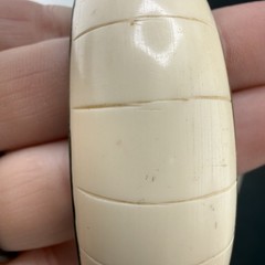 Vintage Bangle Bracelet Brass inlay 8.5”