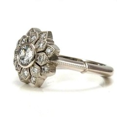 1.80Ct Art Deco Style Lab Created Diamond Anniversary 14k White Gold Finish Ring