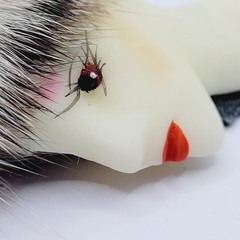 Art Deco Woman with Fancy Hat Resin Lady Face Hand Painted Vintage Brooch Pin