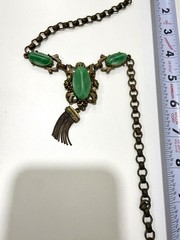 Vintage necklace with green and tassel