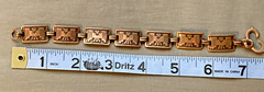 Vintage Copper Thunderbird Panel Link Bracelet Native American Symbol 7.25″