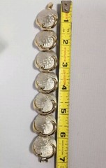 Vtg ART Link Bracelet Silver Gold Tone 1980s Geometric Jewelry Very Good