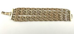 Vintage Signed Barclay Gold Tone Chunky Multi Strand 5 Chain Bracelet 7″