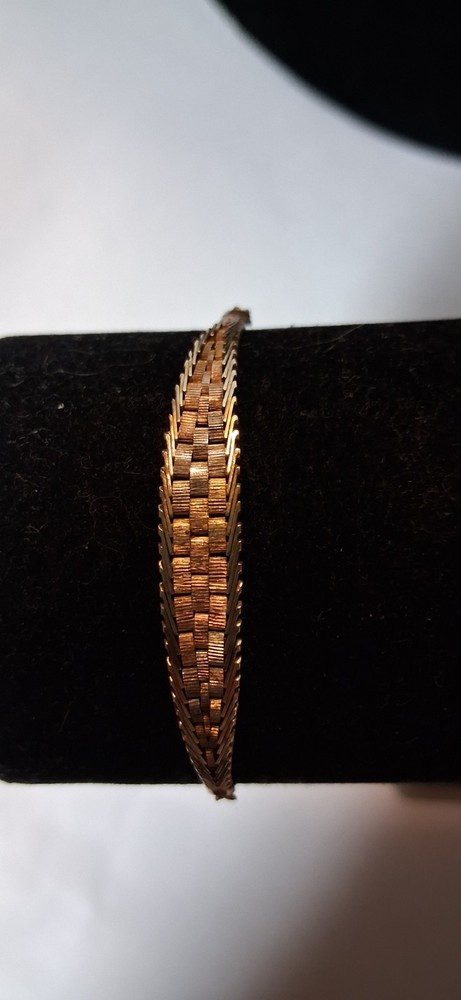 Vintage Multi Color 14k Gold Bracelet 7 1/4 Inches 5.3 Grams Lovely Retro Piece