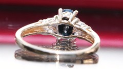 14k yellow gold sz 6.75 ring 1.02c naturalCeylon treated sapphire diamond 2.65g