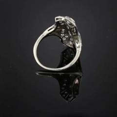 Art Deco Style 3Ct Lab Created Diamond Engagement Wedding 14K White Gold FN Ring