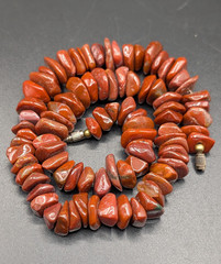 Red Jasper Polished Chunky Chip Bead Necklace