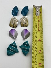 1980s-1990s Vintage Earrings Lot of 12 Pair Fashion Costume Jewelry Wood Beaded