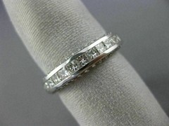 ESTATE .99CT ROUND & PRINCESS DIAMOND 14K WHITE GOLD 3D WEDDING ANNIVERSARY RING