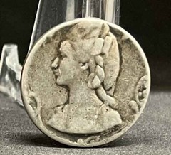 France 1920´ Art Nouveau Beauty lady and monogram design silver medal