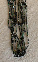 Vintage Multi-Strand Endless Seed Bead Necklace, Hand-Strung, Boho Layered Style