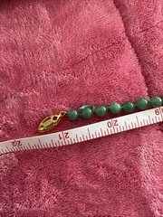Vintage Nephrite Jade Bead Necklace Silver Clasp AND Faux Pearl Necklace