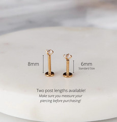 18g tiny dainty diamond 3mm internally threaded Labret Cartilage Studs